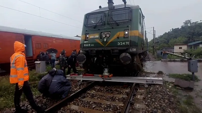Goods train derails after flash floods damage track in J&K’s Kathua