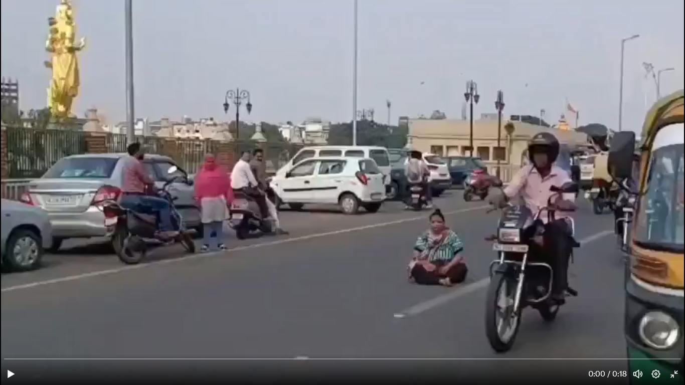 Woman Sits On Dharna, Blocks Traffic After Getting Two Less Panipuris, Video Goes Viral
