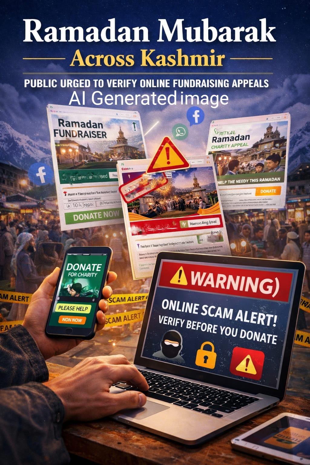 Ramadan Mubarak Across Kashmir: Public Urged to Verify Online Fundraising Appeals