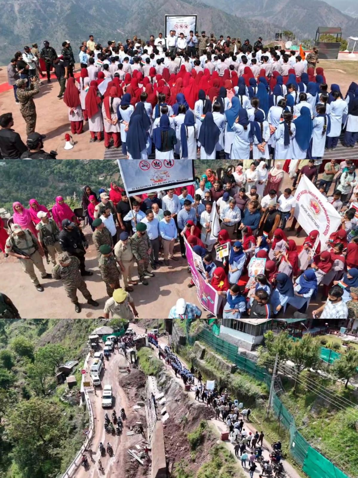 58 RR Organises “Nasha Mukti Abhiyan” Pad Yatra at Mahore to Spread Awareness Against Drug Abuse