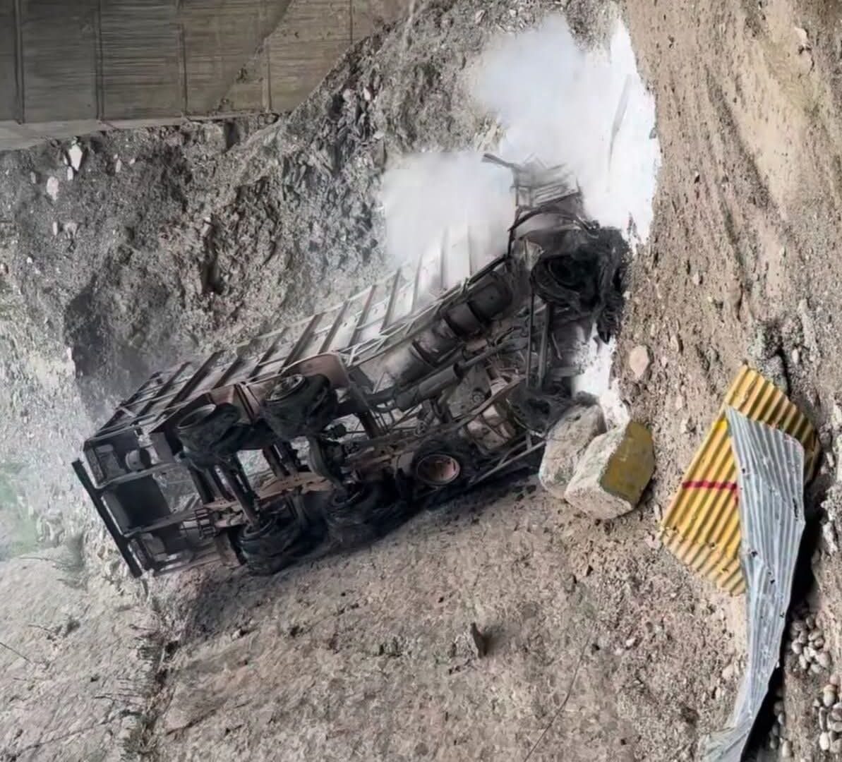 Two Killed as Truck Plunges into Gorge, Catches Fire Near Gangroo in Ramban On NH 44