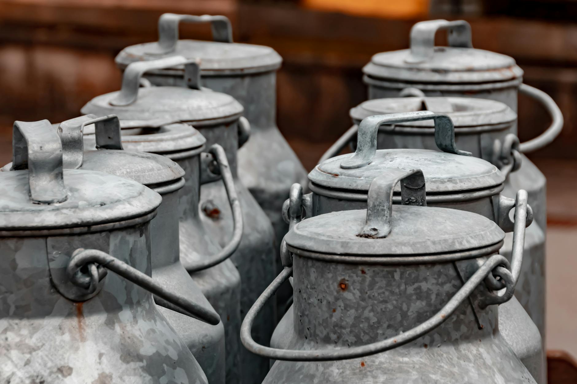 metal steel containers in close up photography